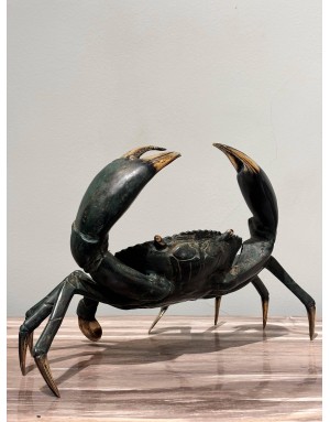 Crabe en laiton patiné