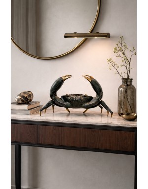 Crabe en laiton patiné