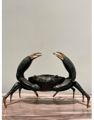 Crabe en laiton patiné