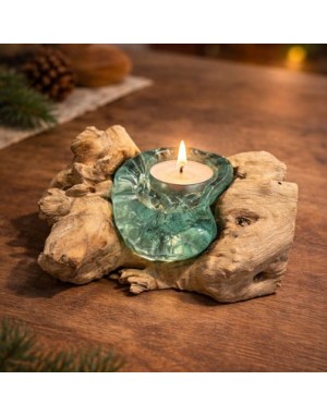 Bougeoir en bois flotté
