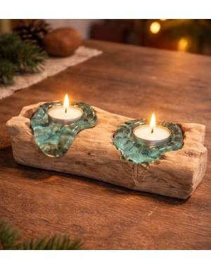 Bougeoir en bois flotté